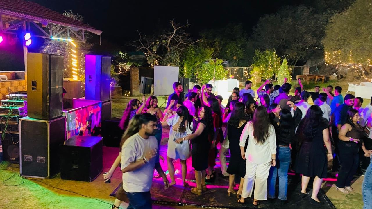 Corporate event setup at Aravali Green Resort