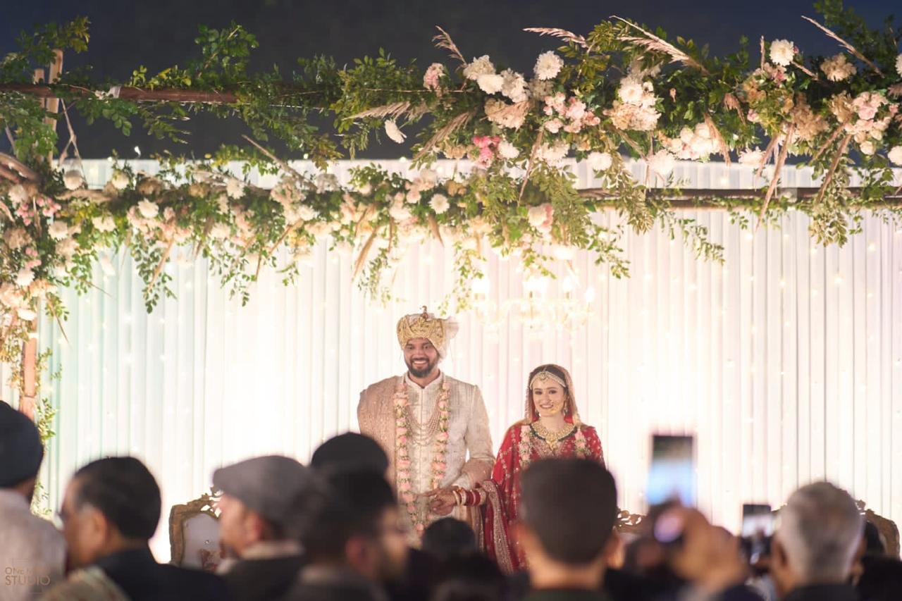 Grand wedding mandap and stage decor at Aravali Green Resort